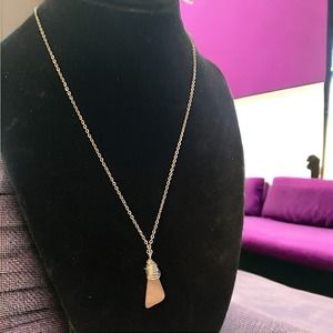 Pink Opal Wire Wrap Silver-Tone Necklace!